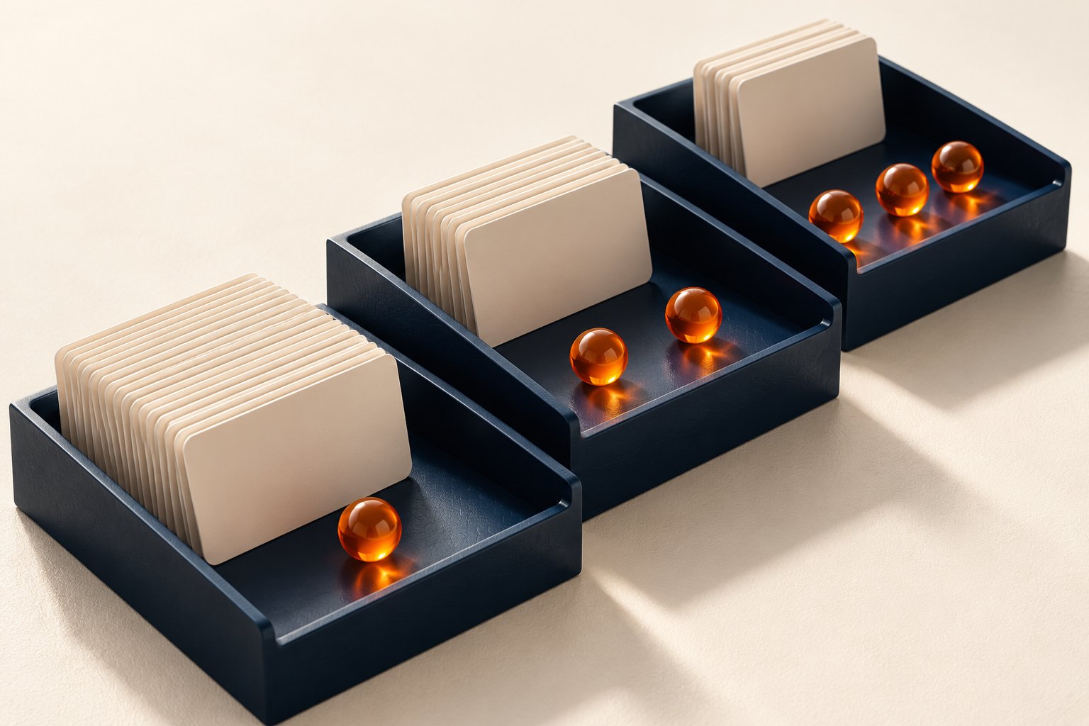 Enquiry cards organised into lead-assignment trays