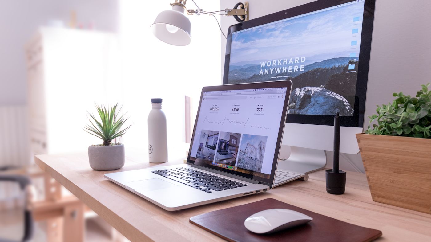 Two homepage mockups: one crowded with gold buttons, one with a single clear action
