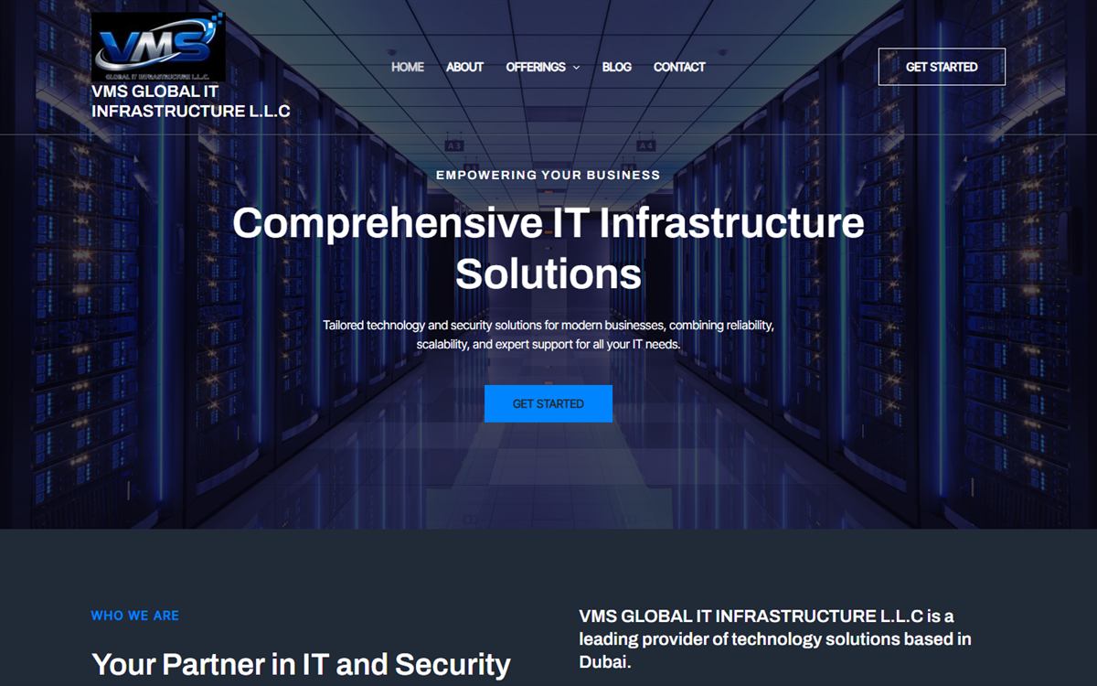 VMS IT website screenshot