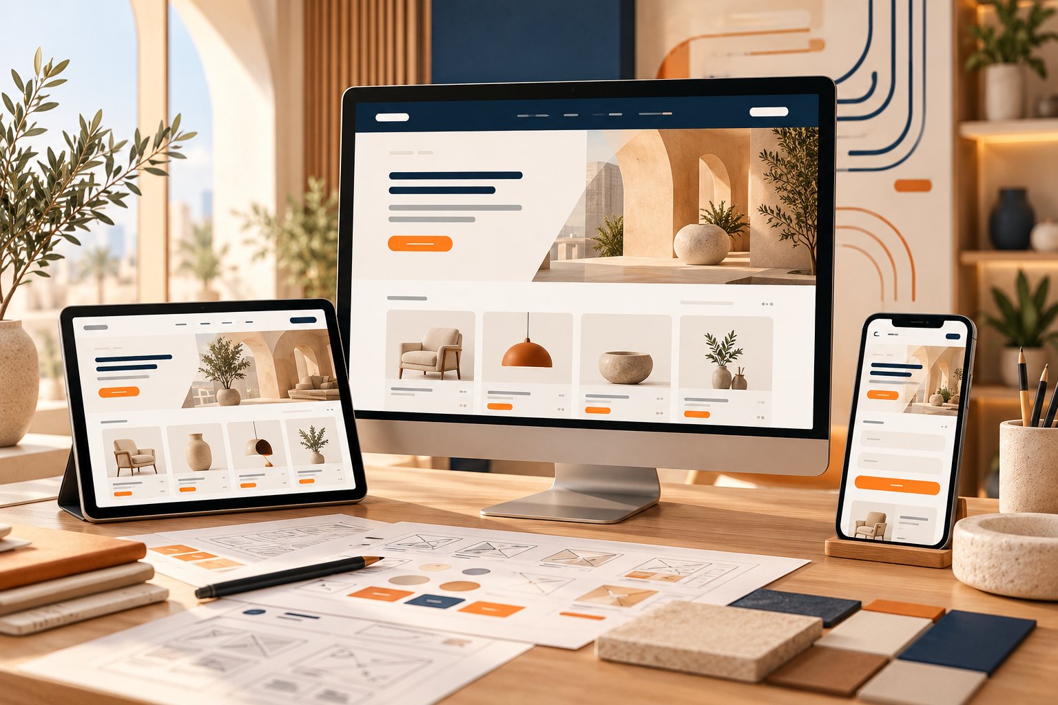 Concept illustration for Web Design & Development
